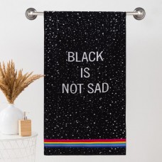 Полотенце махровое Этель ЧБ ?Black is not sad?, пестроткань, 70х130 см